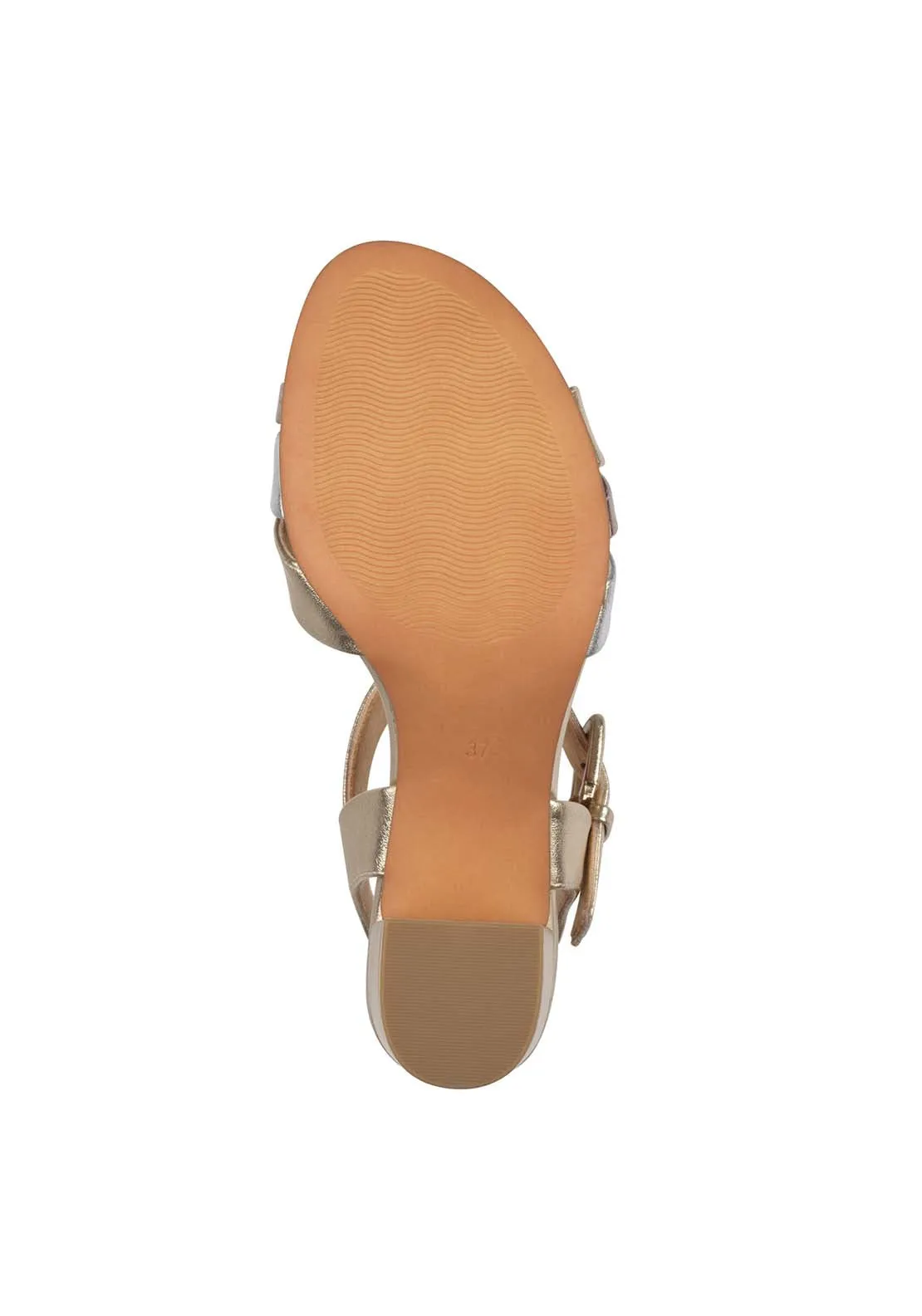 Print Glam Heel Sandal - Gold