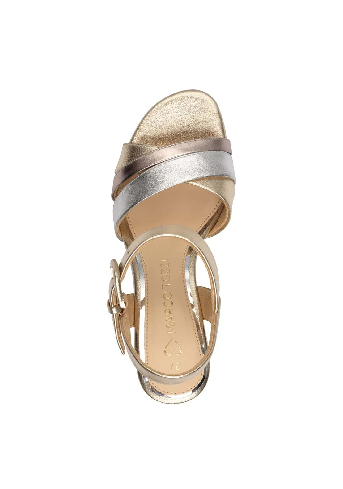 Print Glam Heel Sandal - Gold
