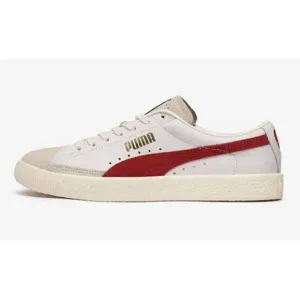 Puma Basket VTG Men Casual Retro Skate Bball Shoe White Red Athletic Sneaker NEW