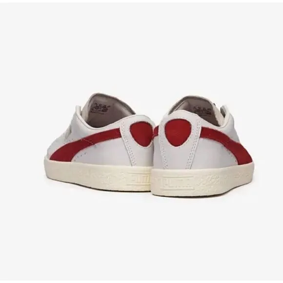 Puma Basket VTG Men Casual Retro Skate Bball Shoe White Red Athletic Sneaker NEW