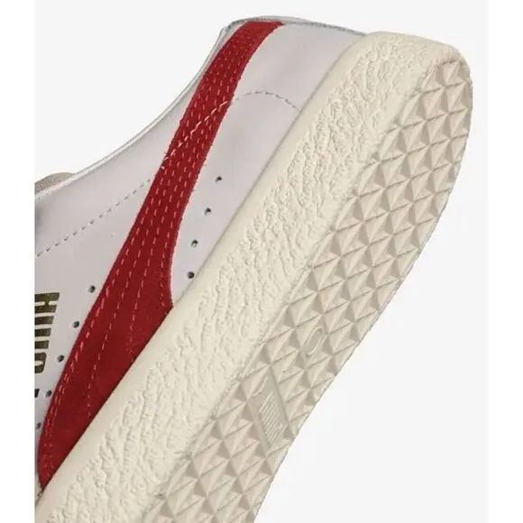 Puma Basket VTG Men Casual Retro Skate Bball Shoe White Red Athletic Sneaker NEW