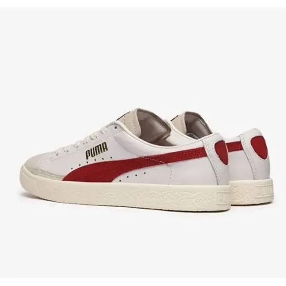 Puma Basket VTG Men Casual Retro Skate Bball Shoe White Red Athletic Sneaker NEW