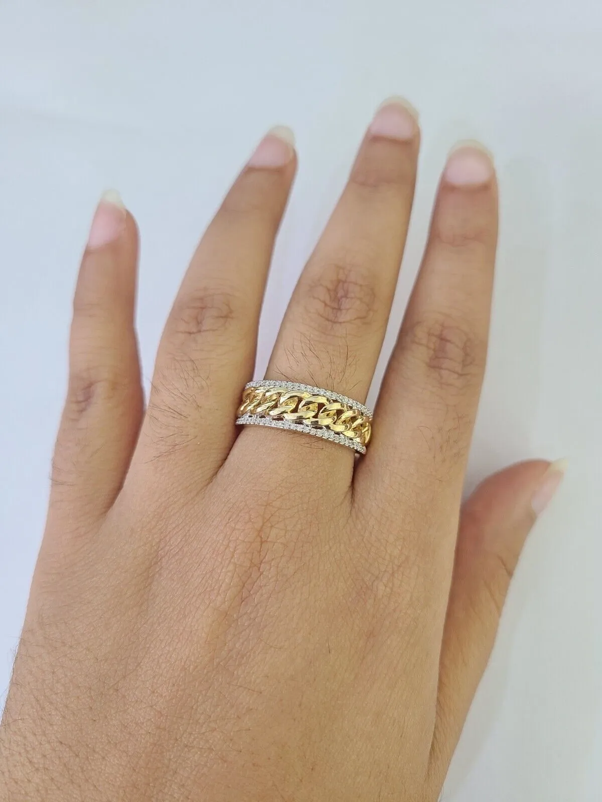 REAL 10k Diamond Ring Yellow Gold Ladies Men Trio SET Wedding Engagement Genuine