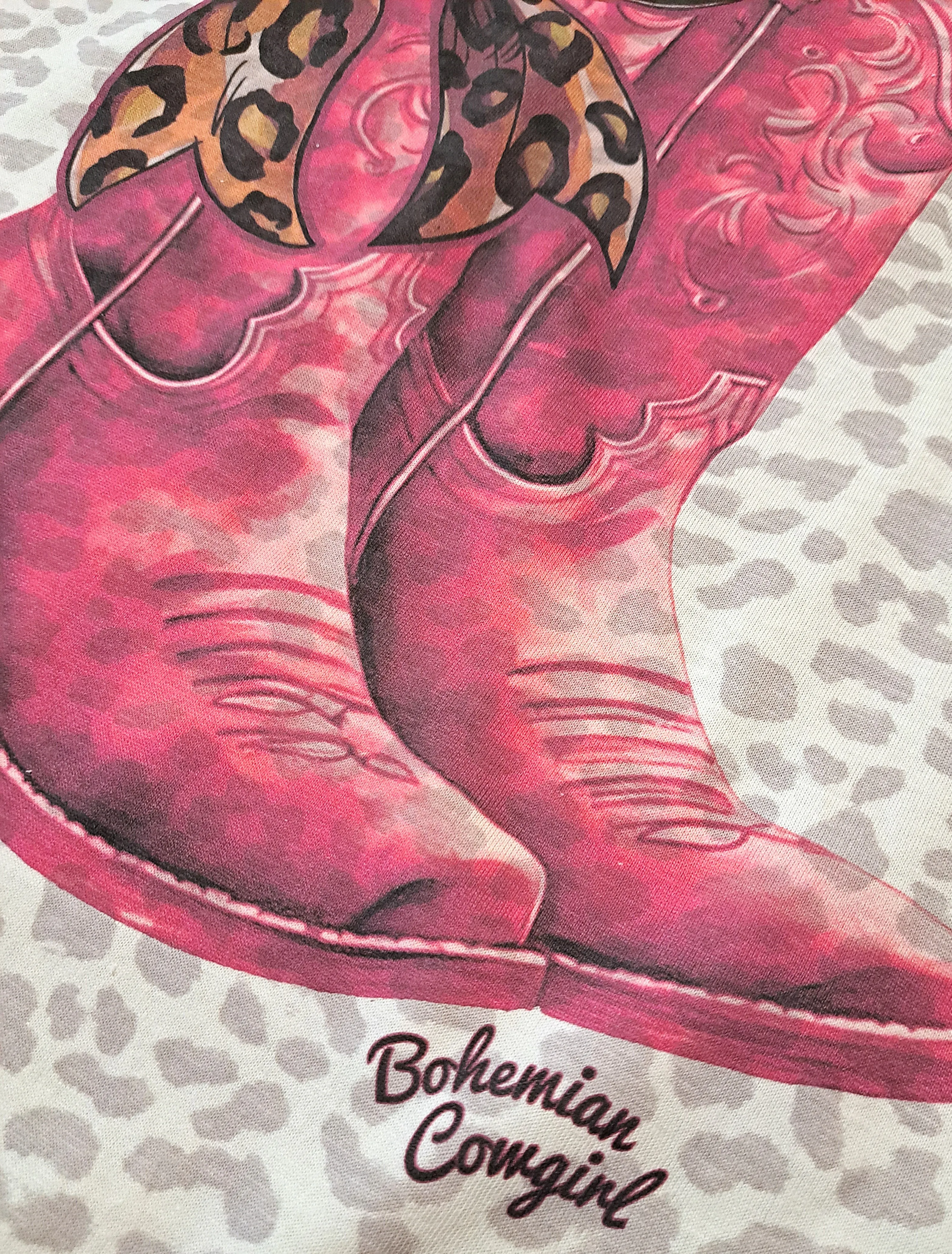 Red Boots & Leopard T-Shirt - WS