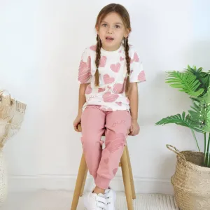 Scribble Hearts Girls Joggers Set