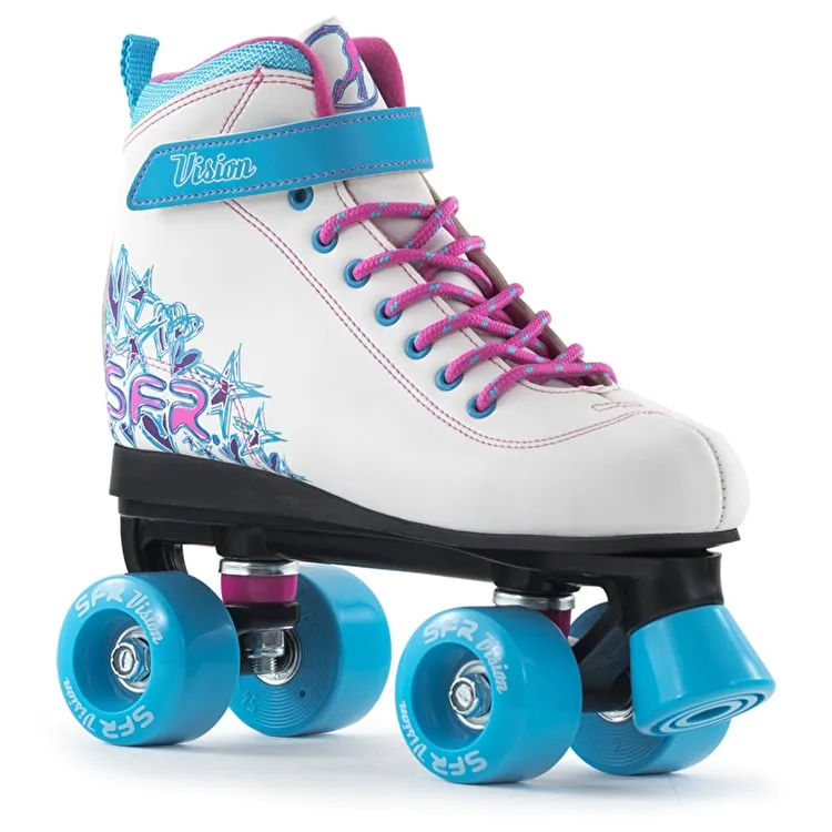 SFR Vision II Kids Quad Roller Skates - White Blue