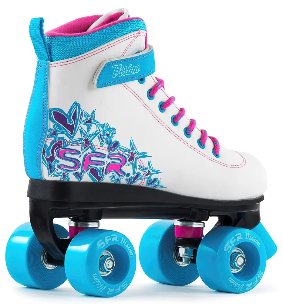 SFR Vision II Kids Quad Roller Skates - White Blue