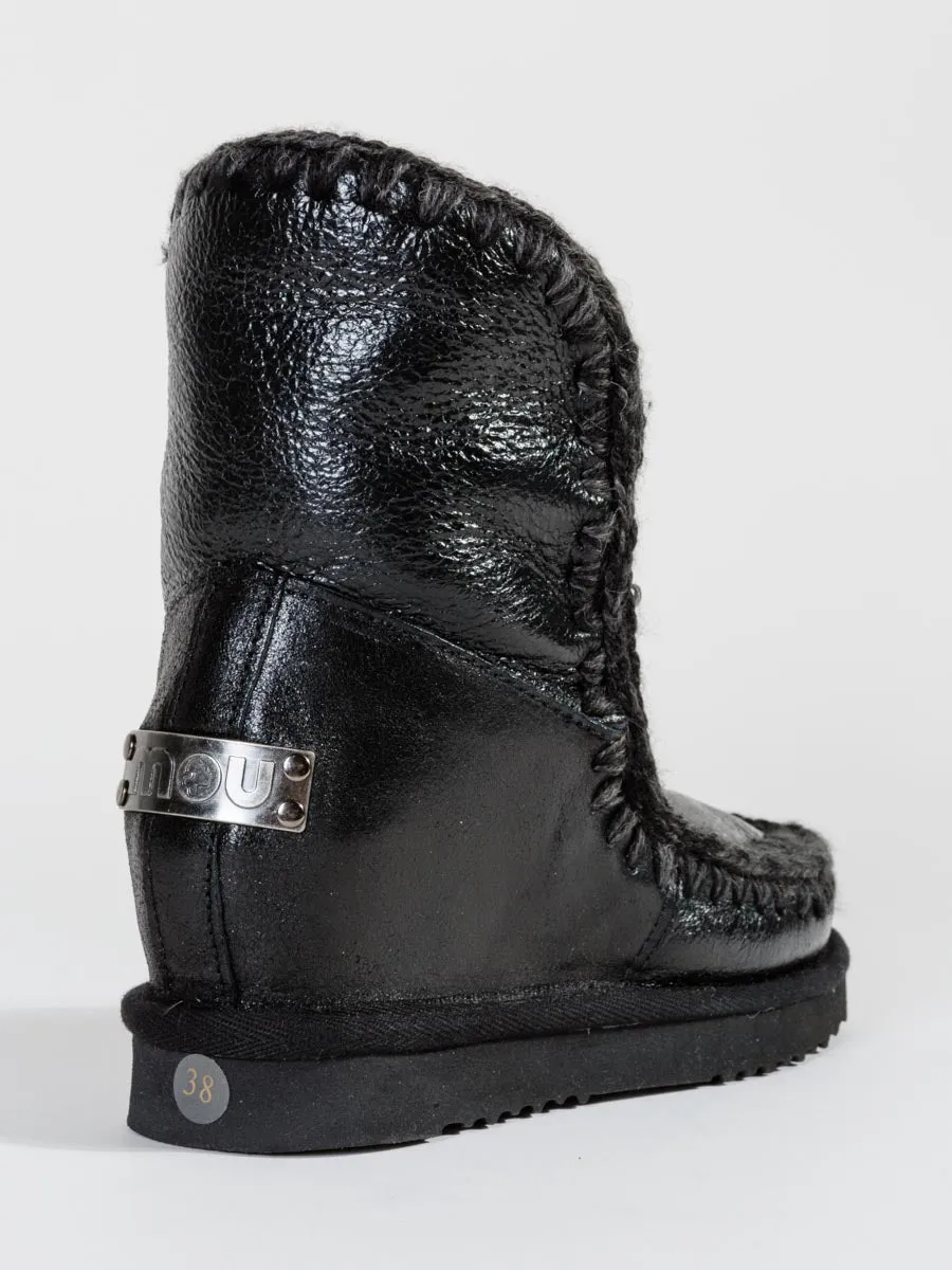 shearling boot with built-in wedge