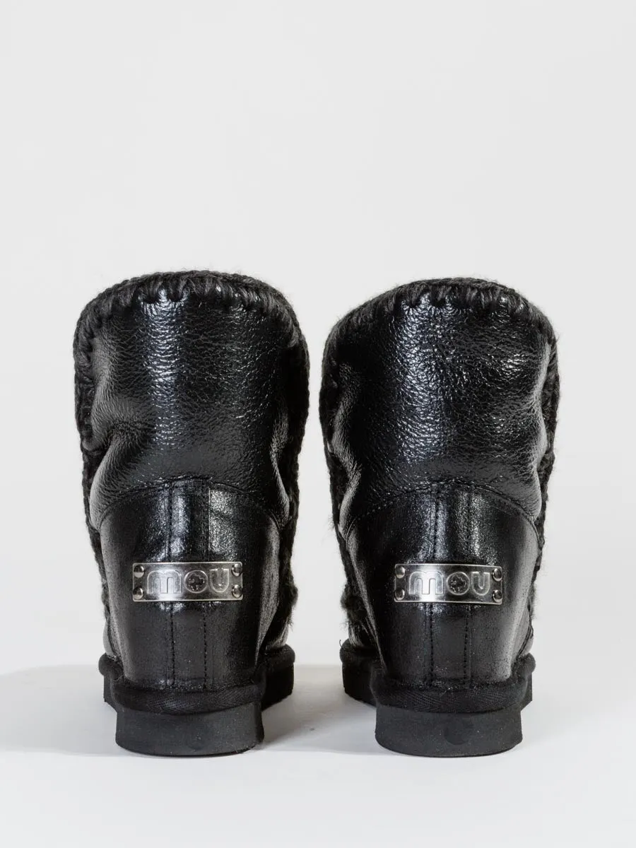 shearling boot with built-in wedge