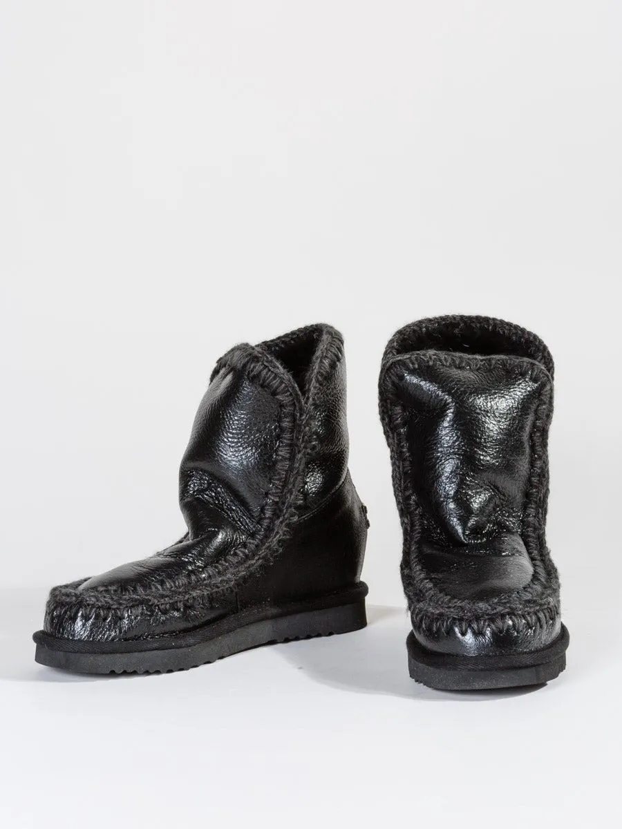 shearling boot with built-in wedge