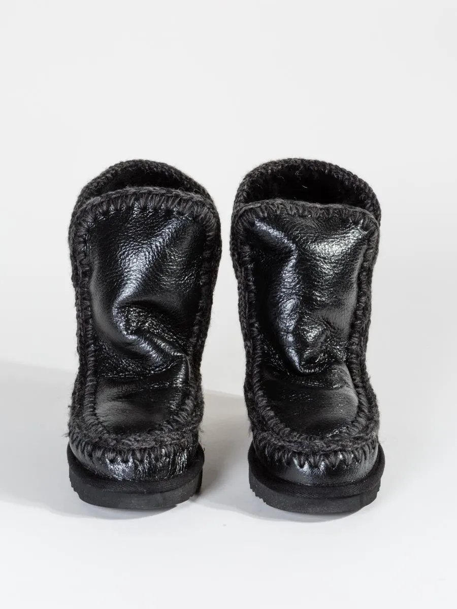 shearling boot with built-in wedge