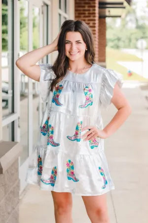 She's Gone Country Dress with Sequins Boots