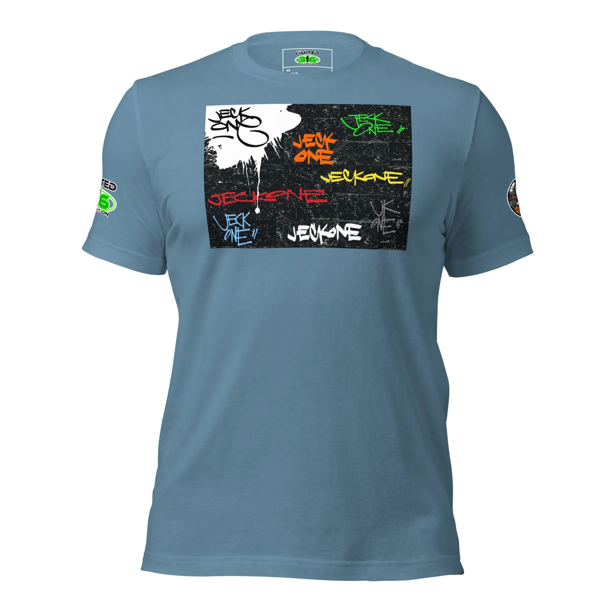 SHORT SLEEVE TEE SHIRT (uniSex) : TAGGED UP WALL  - (upgraded classic)