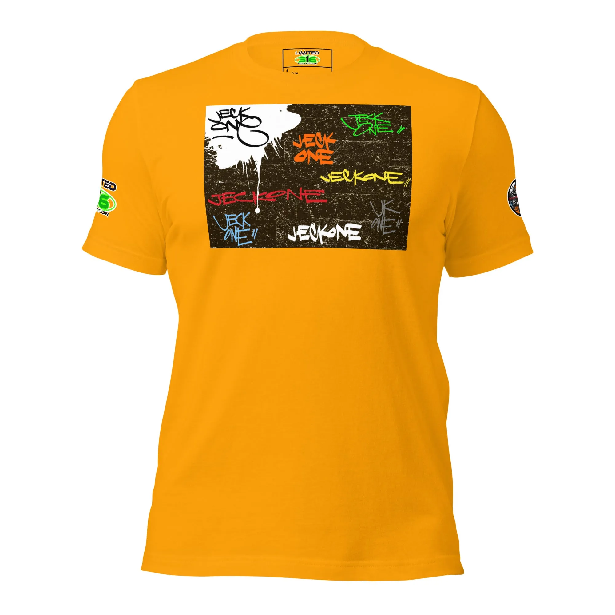 SHORT SLEEVE TEE SHIRT (uniSex) : TAGGED UP WALL  - (upgraded classic)