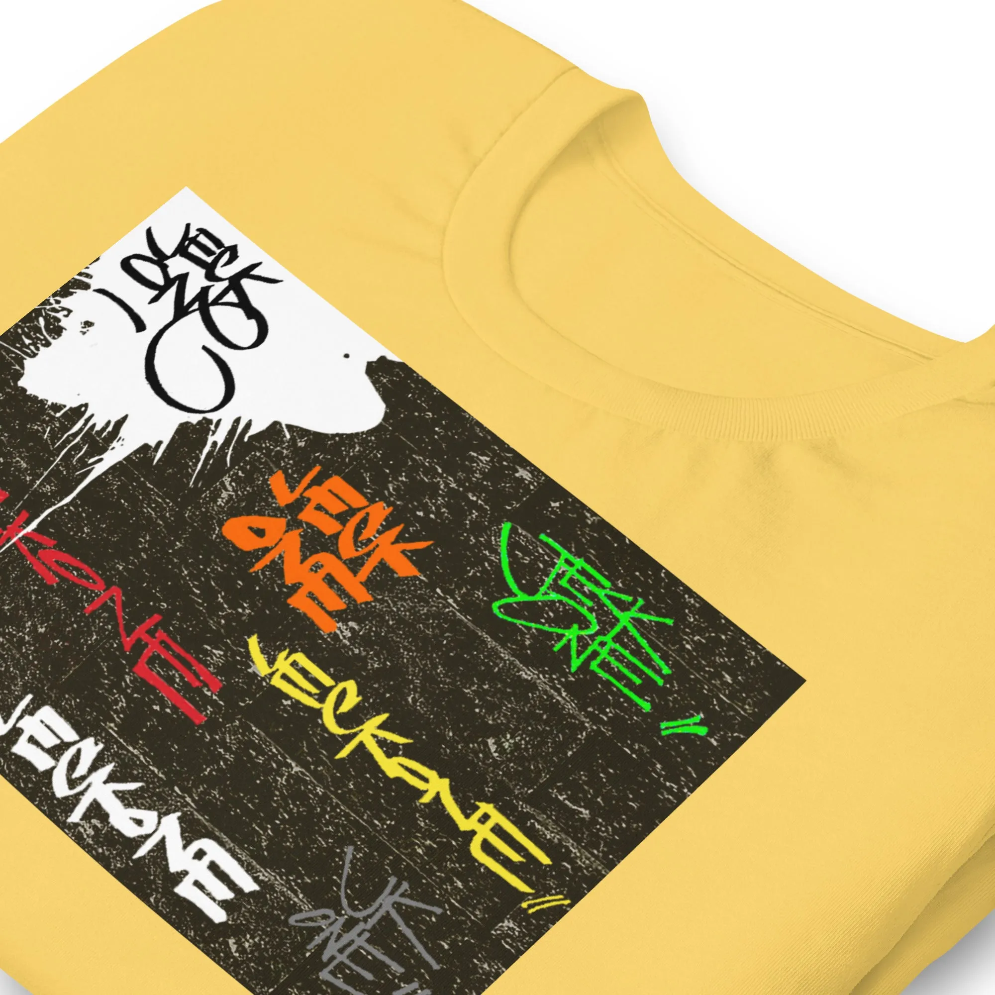 SHORT SLEEVE TEE SHIRT (uniSex) : TAGGED UP WALL  - (upgraded classic)