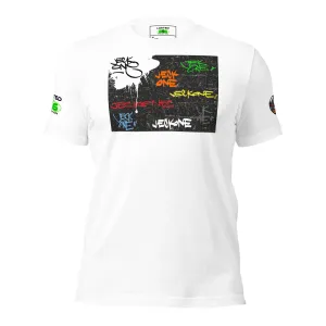 SHORT SLEEVE TEE SHIRT (uniSex) : TAGGED UP WALL  - (upgraded classic)