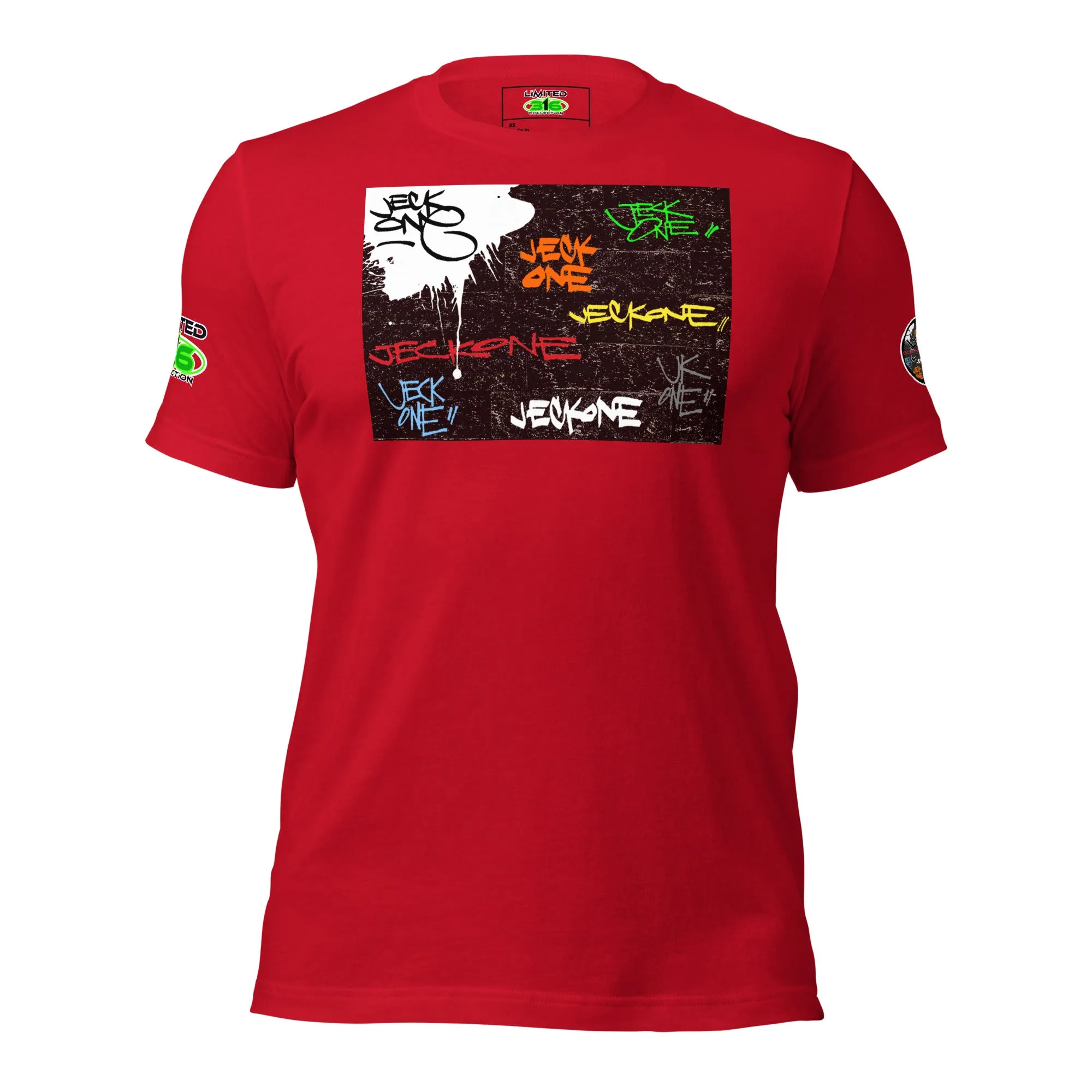 SHORT SLEEVE TEE SHIRT (uniSex) : TAGGED UP WALL  - (upgraded classic)