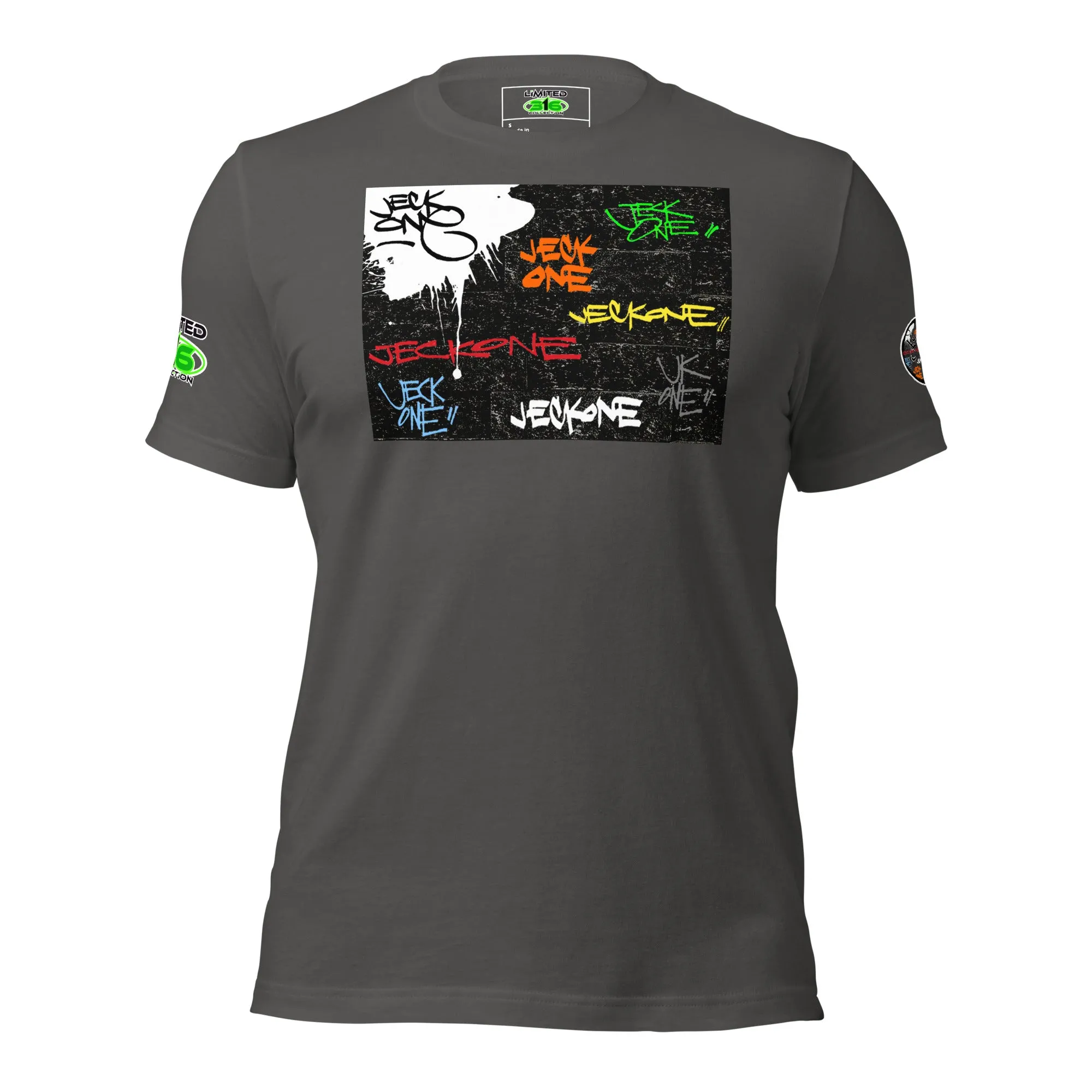 SHORT SLEEVE TEE SHIRT (uniSex) : TAGGED UP WALL  - (upgraded classic)