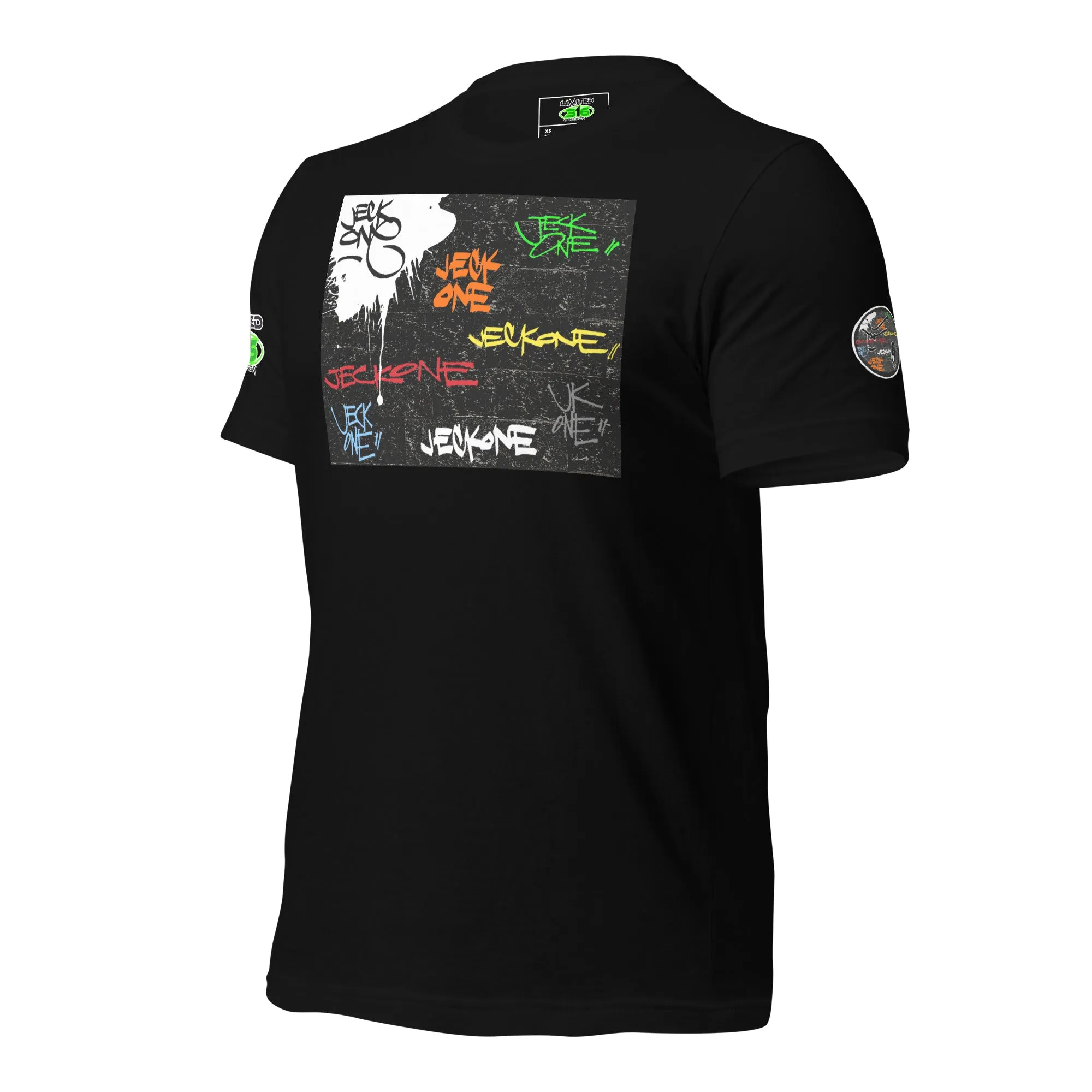 SHORT SLEEVE TEE SHIRT (uniSex) : TAGGED UP WALL  - (upgraded classic)