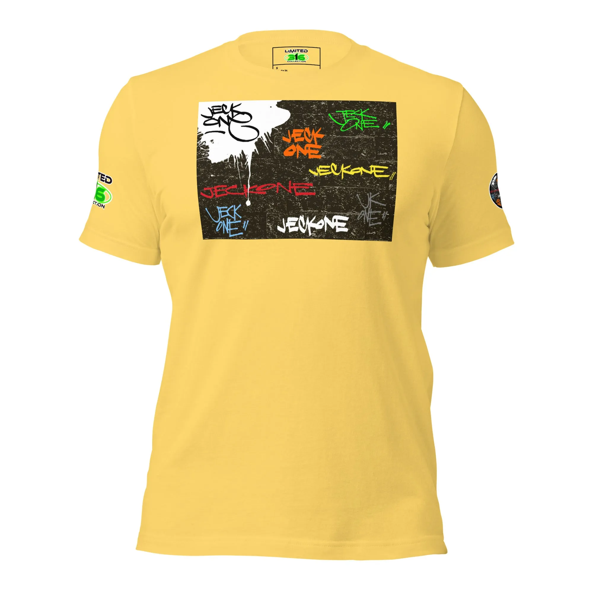 SHORT SLEEVE TEE SHIRT (uniSex) : TAGGED UP WALL  - (upgraded classic)