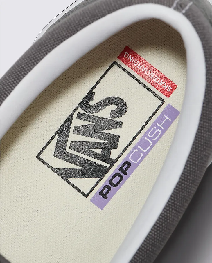 SKATE SLIP-ON - PEWTER/WHITE