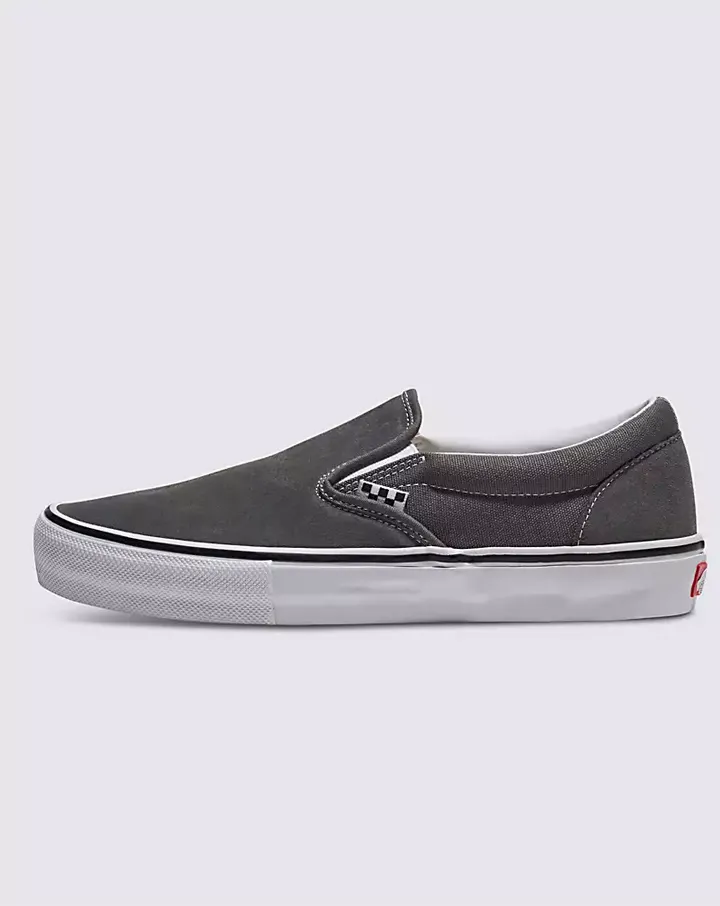 SKATE SLIP-ON - PEWTER/WHITE