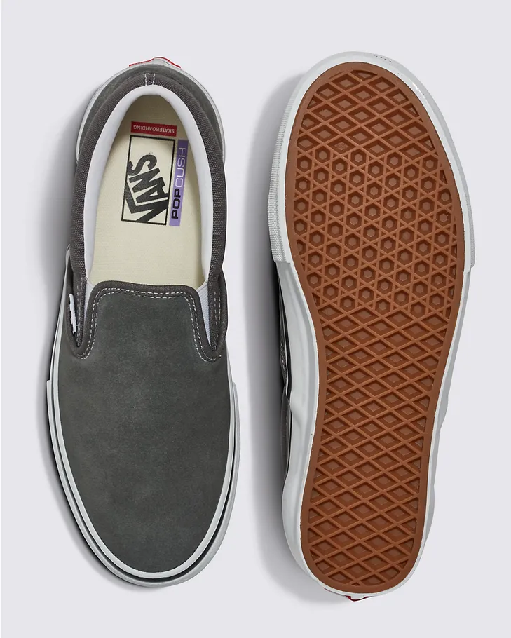 SKATE SLIP-ON - PEWTER/WHITE