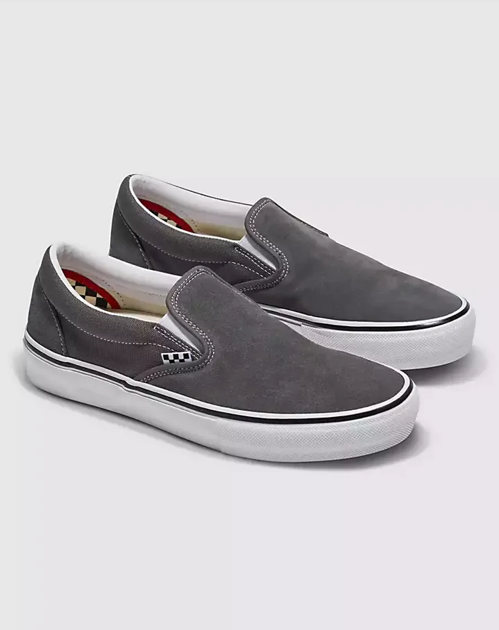 SKATE SLIP-ON - PEWTER/WHITE