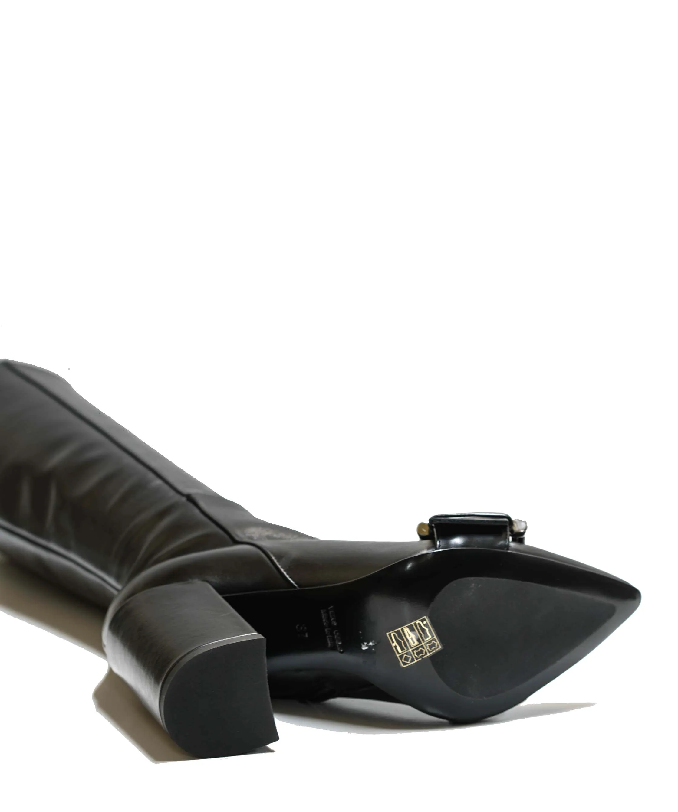 Stefano Stefani Women's Leather Black Buckle Long Boot 7745 40% off