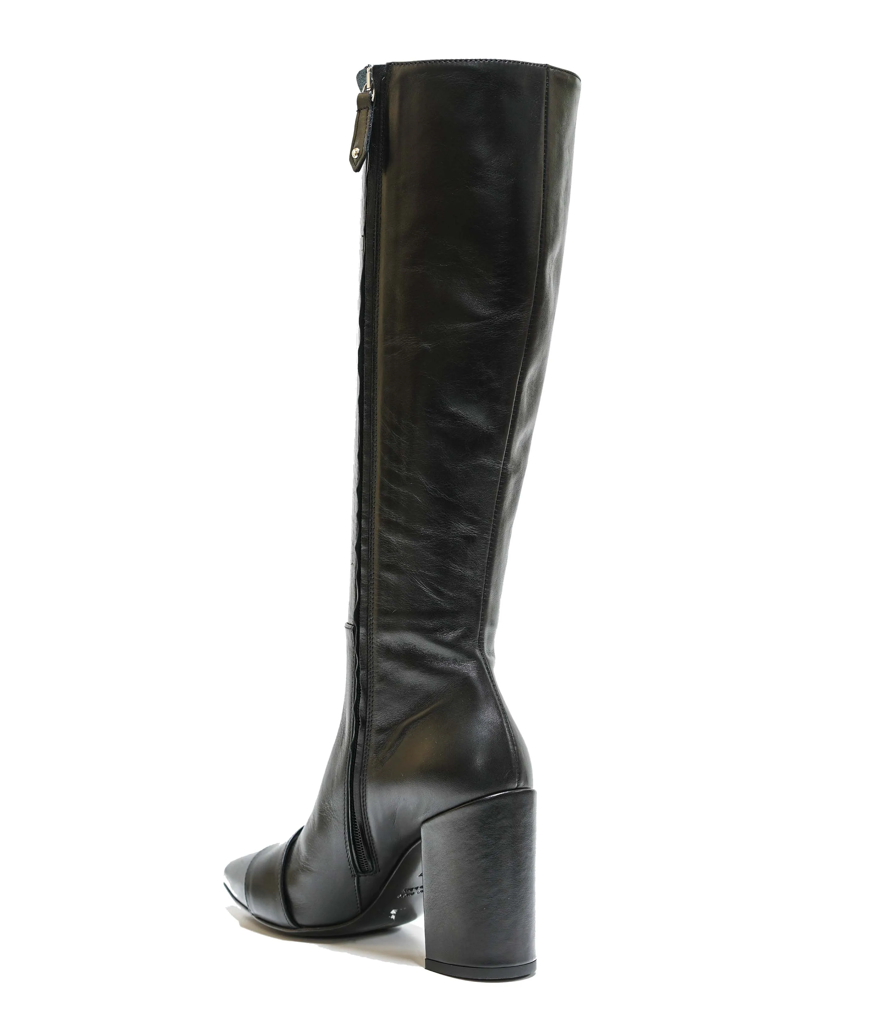 Stefano Stefani Women's Leather Black Buckle Long Boot 7745 40% off
