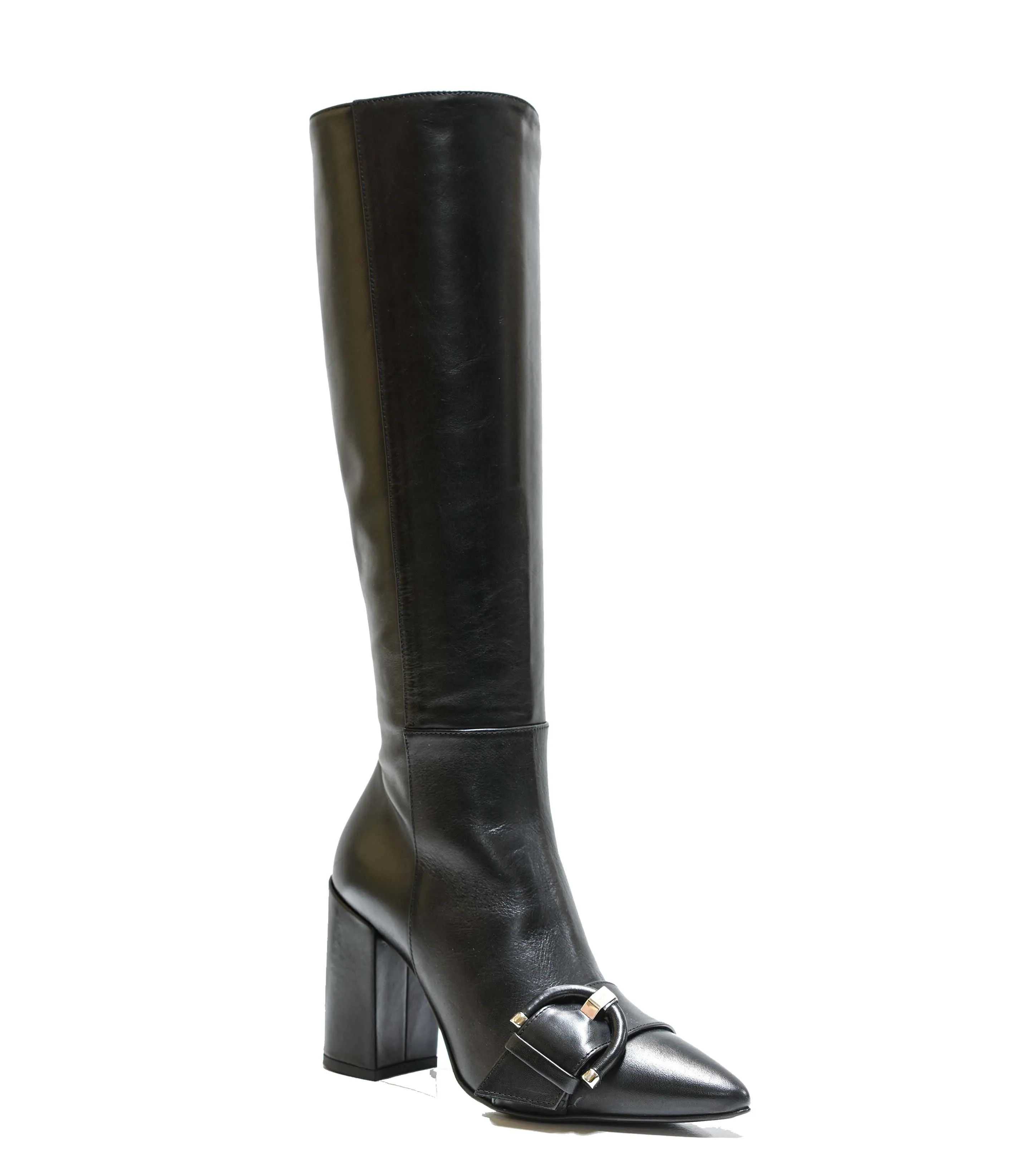 Stefano Stefani Women's Leather Black Buckle Long Boot 7745 40% off