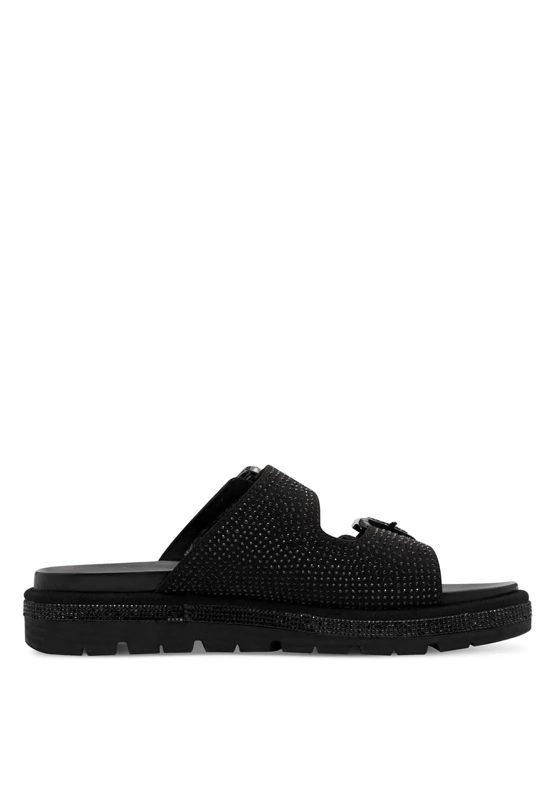 Strap Diamante Sandal - Black