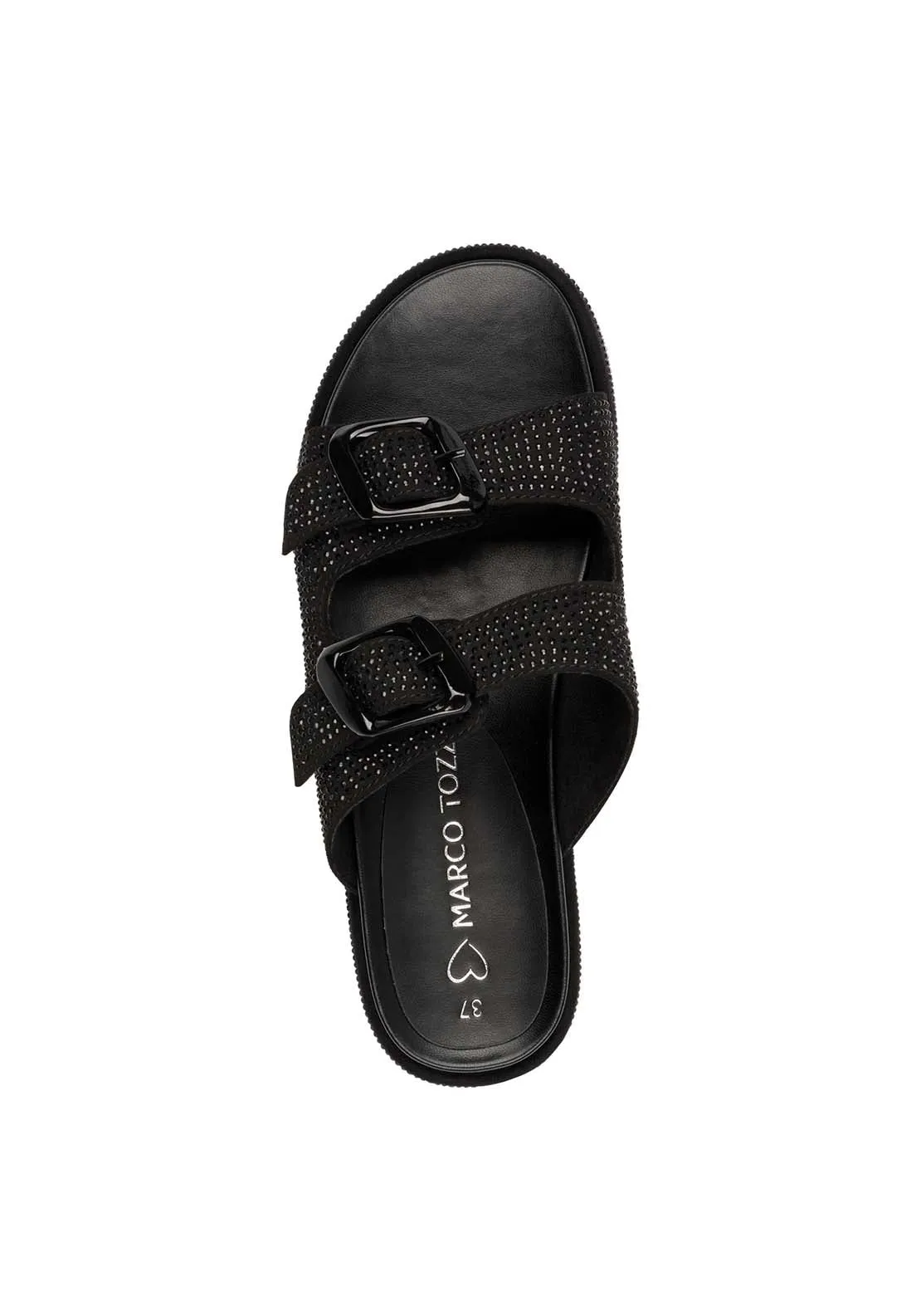 Strap Diamante Sandal - Black