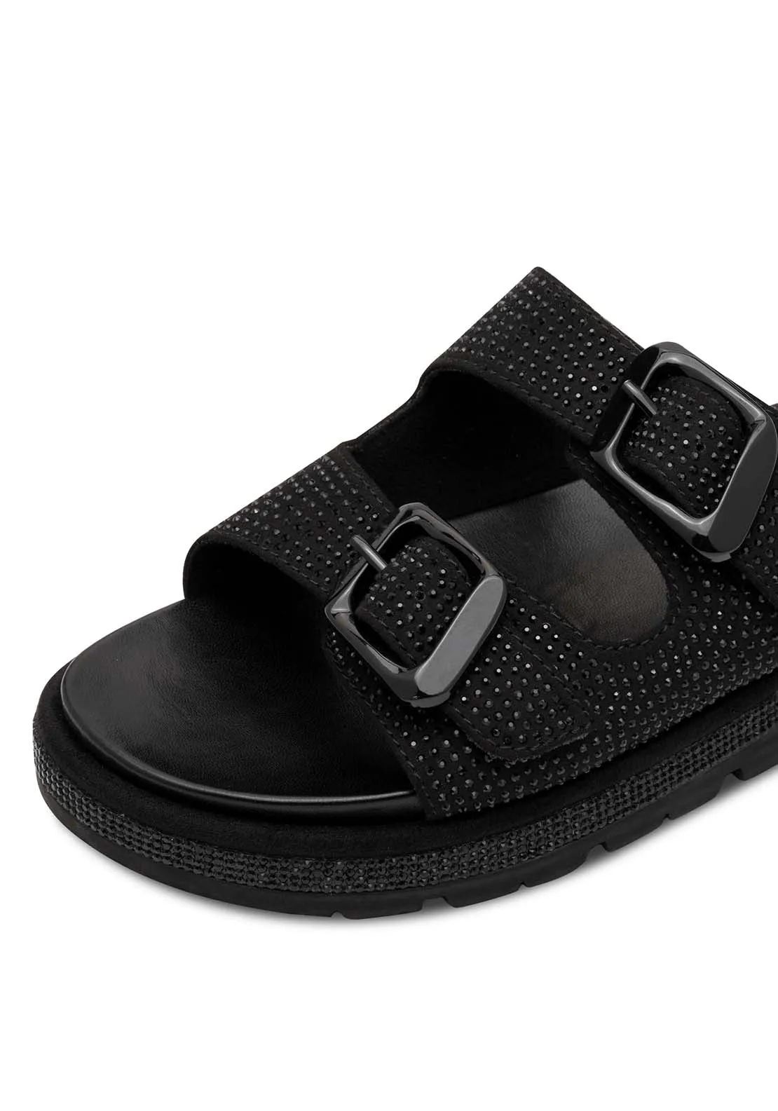 Strap Diamante Sandal - Black