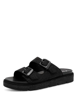 Strap Diamante Sandal - Black