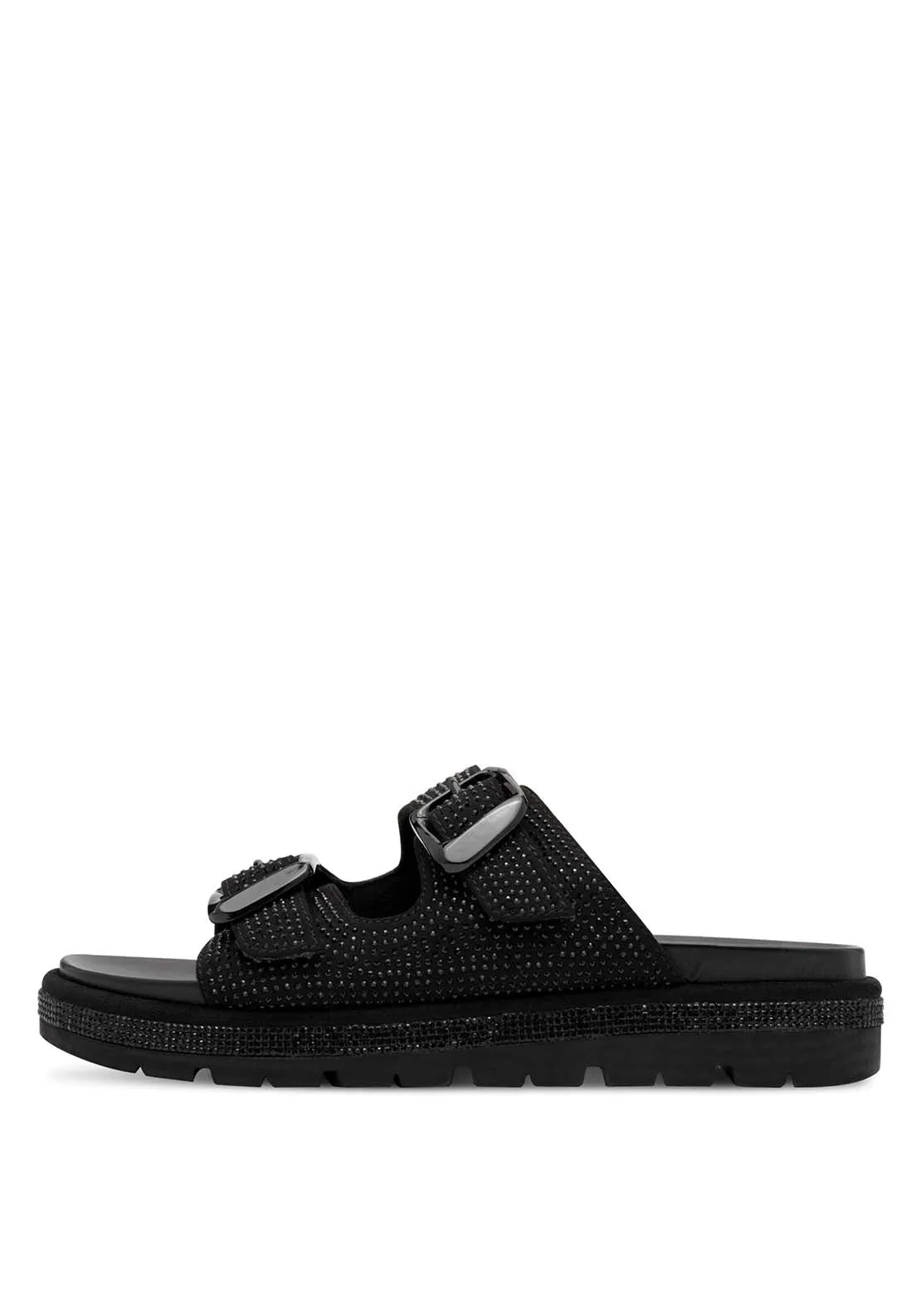 Strap Diamante Sandal - Black