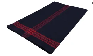 STRIPED WOOL BLANKET - NAVY AND RED