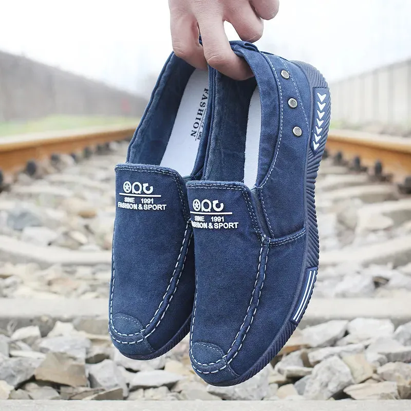 Summer Canvas Mens Shoes Slip-on Breathable Mens Casual Shoes Lightweight Flat Shoes Men Sneakers Loafers Zapatos De Hombre