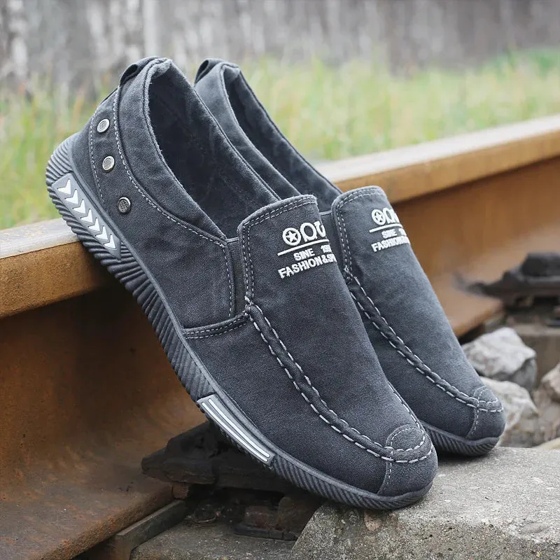 Summer Canvas Mens Shoes Slip-on Breathable Mens Casual Shoes Lightweight Flat Shoes Men Sneakers Loafers Zapatos De Hombre