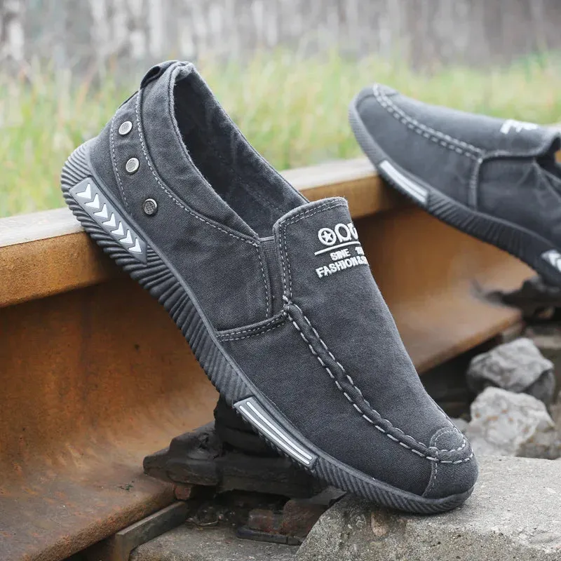 Summer Canvas Mens Shoes Slip-on Breathable Mens Casual Shoes Lightweight Flat Shoes Men Sneakers Loafers Zapatos De Hombre