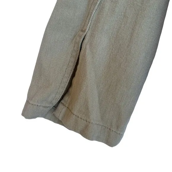 Suzanne Betro Denim Jacket Women Plus SZ 4X Khaki Chambray Beige Classic Frayed