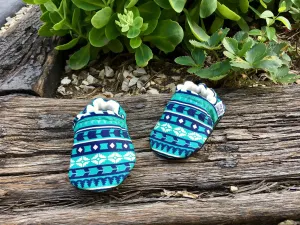 Teal Aztec Moccasins