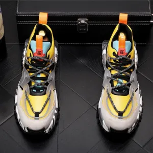 Top quality New Men's colour mixed Causal flat platform shoes luxury designer Hip-hop punk Loafers sneakers for web celebrity