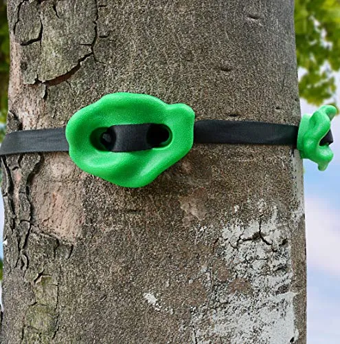 TOPNEW 12 Ninja Tree Climbing Holds for Kids Climber, Adult Climbing Rocks with 6 Ratchet Straps for Outdoor Ninja Warrior Obstacle Course Training