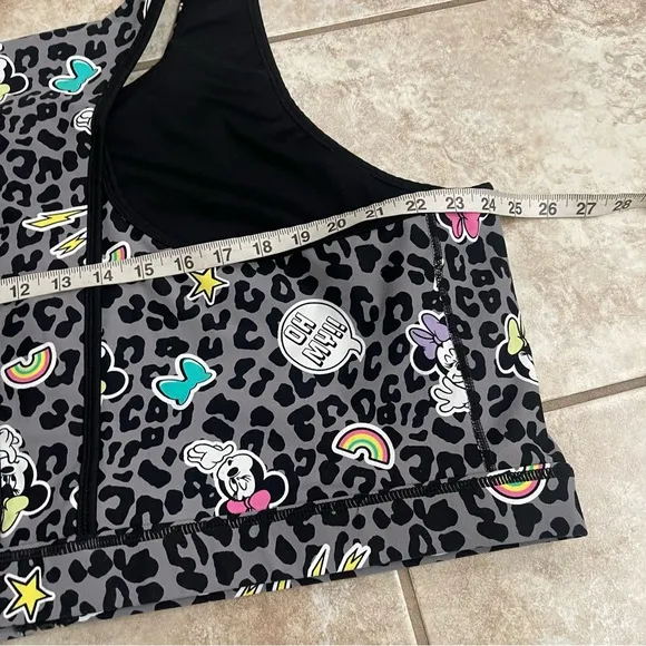 Torrid Sports Bra Disney Minnie Mouse Gray Leopard Work Out Athletic Size 5 EUC