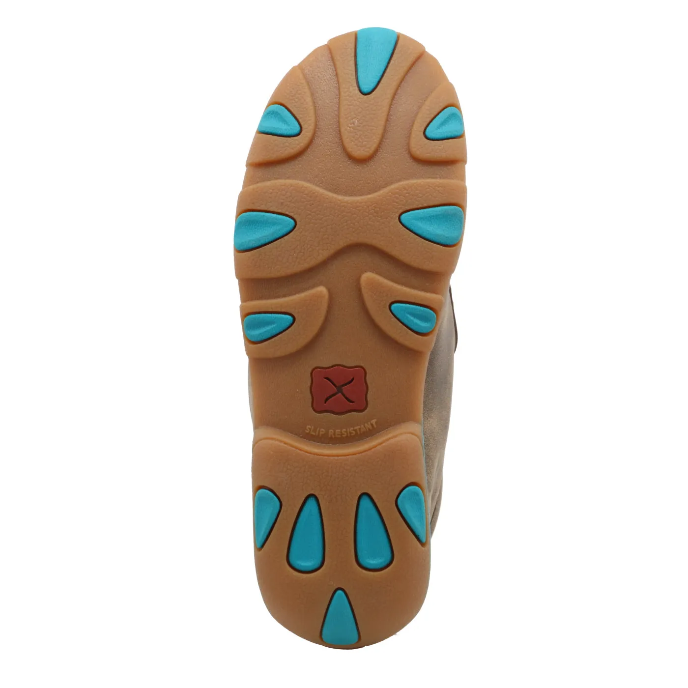 Twisted X Women's Brown/Turquoise Round Toe Chukka Driving Moc