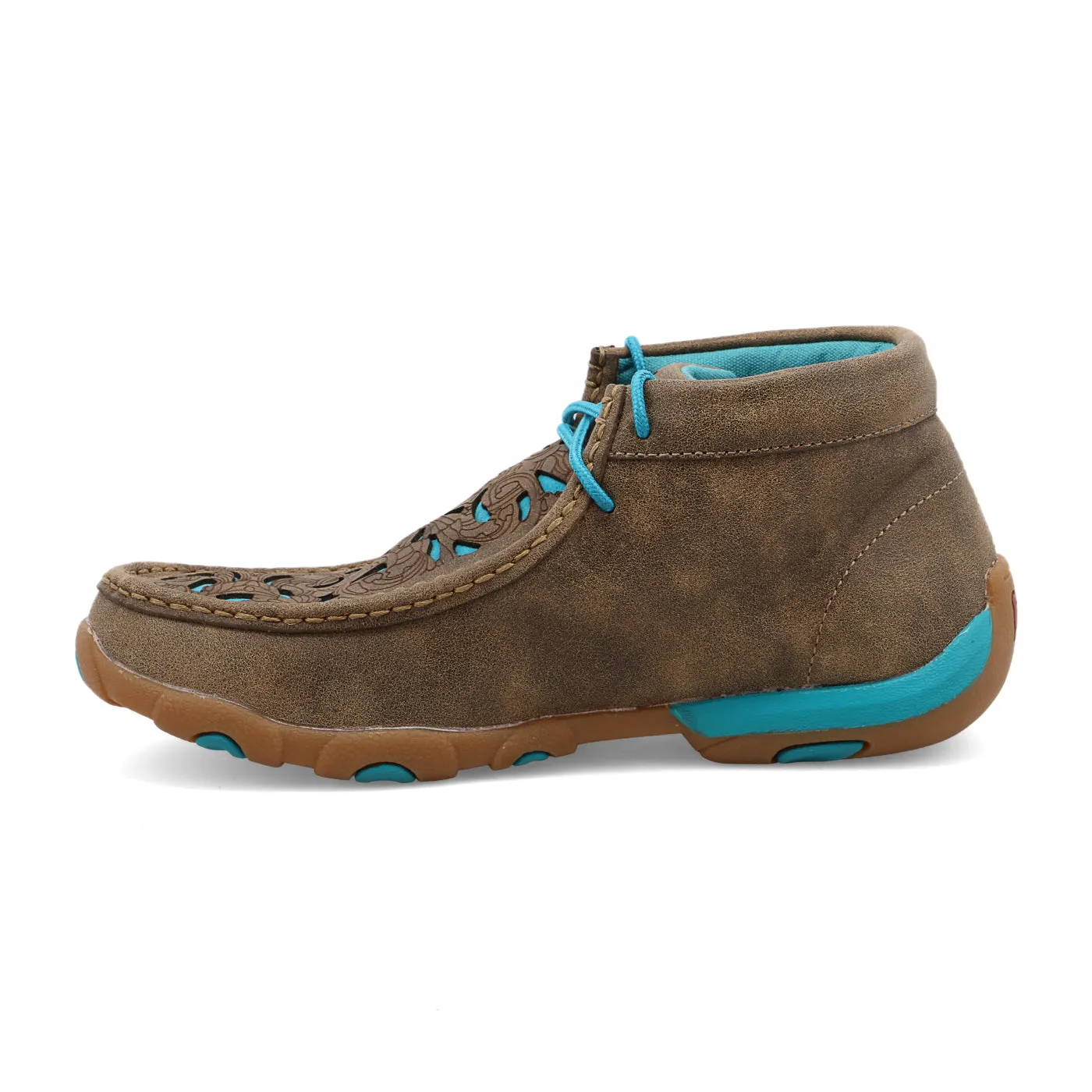 Twisted X Women's Brown/Turquoise Round Toe Chukka Driving Moc