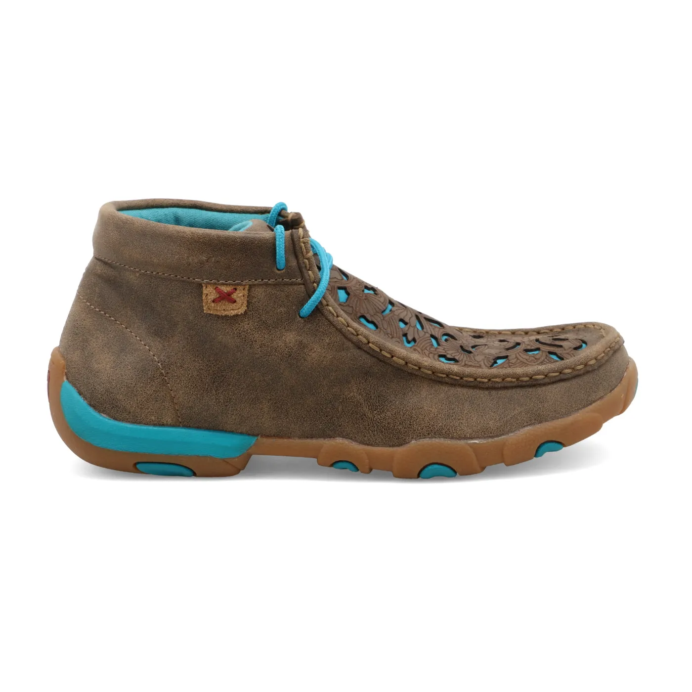 Twisted X Women's Brown/Turquoise Round Toe Chukka Driving Moc