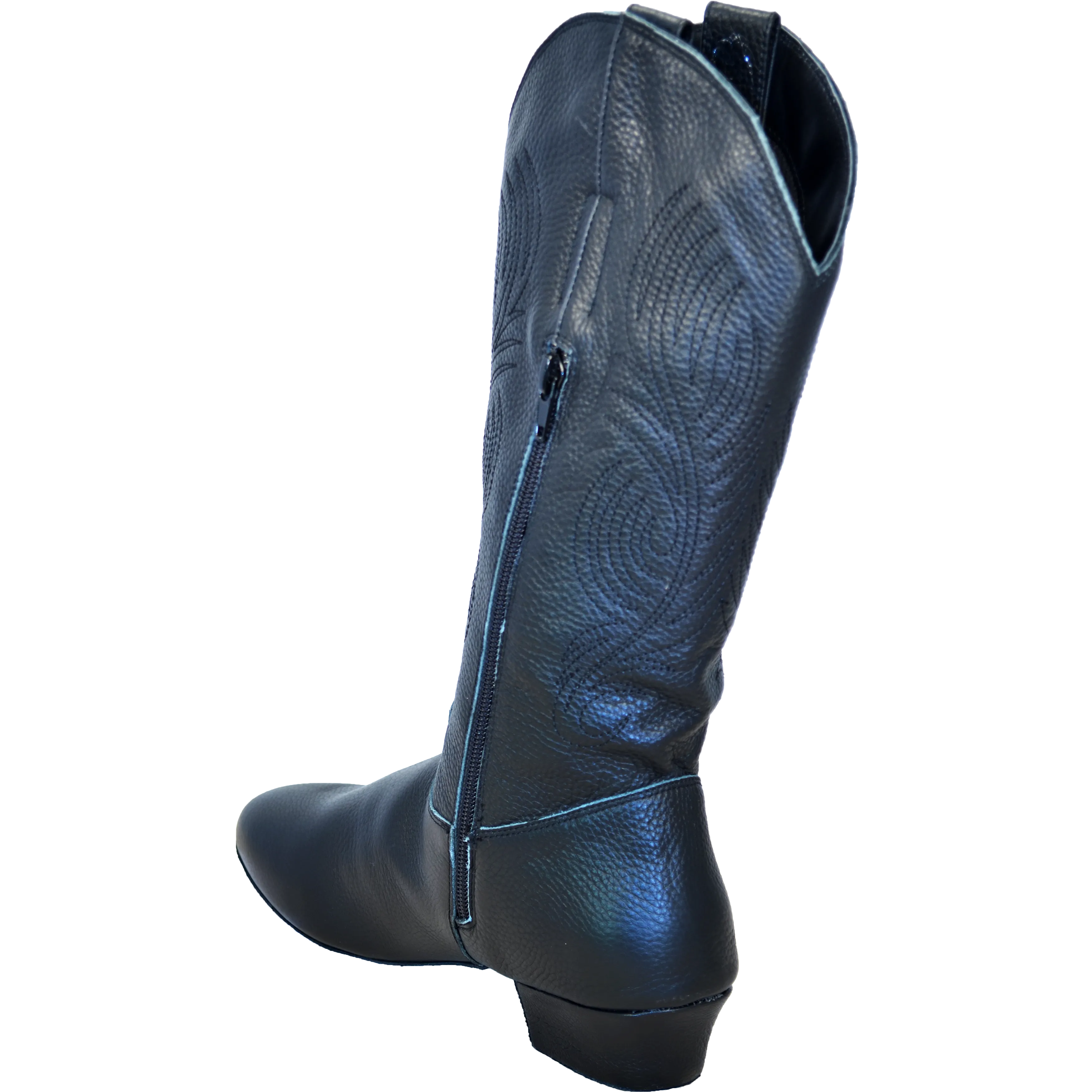 Ultimate - Womens Country Boot - Black Leather - Zipper