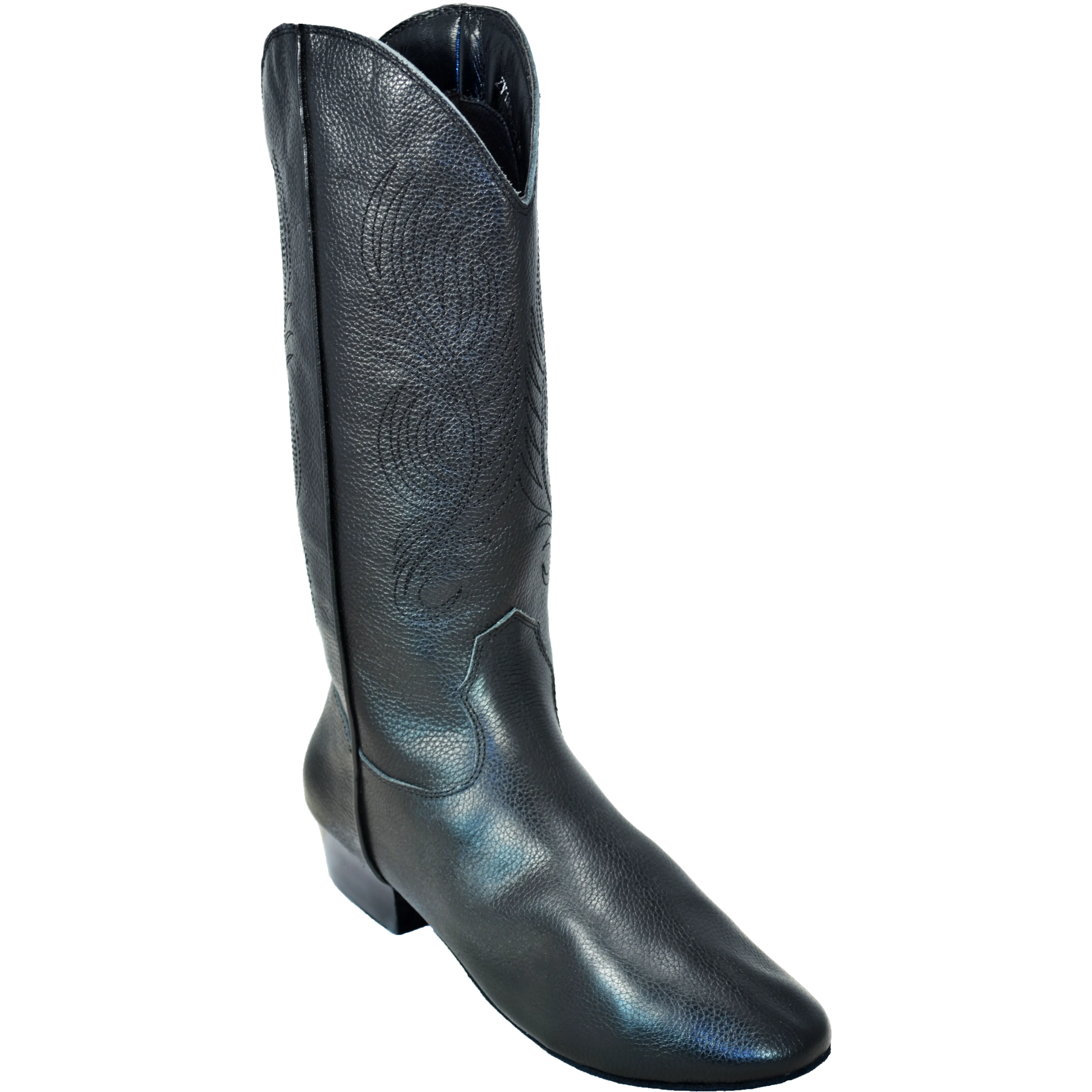 Ultimate - Womens Country Boot - Black Leather - Zipper
